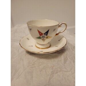 Vintage ROYAL TUSCAN England Bone China ORDER of EASTERN STAR Cup Saucer